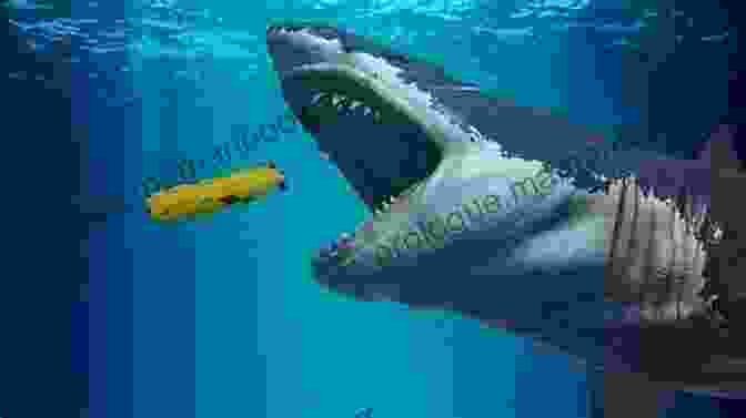 A Giant Megalodon Shark Swimming In The Ocean. MEG: Primal Waters Steve Alten