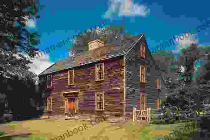 A Typical Colonial Home In The 1700s, Featuring A Saltbox Roof And A Central Chimney Home Life In Colonial Days