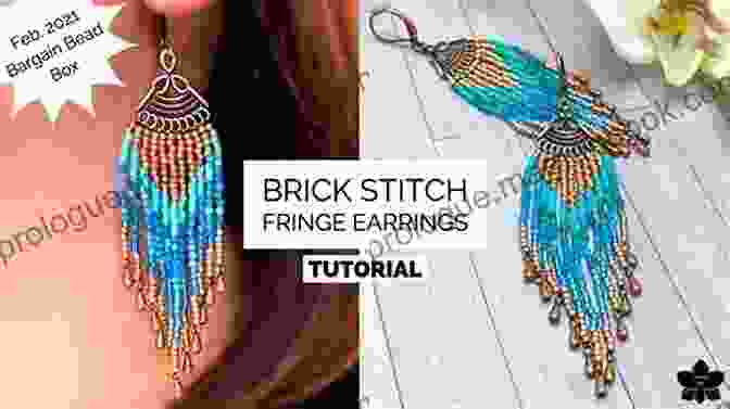 Brick Stitch Earrings With Fringe Arranged In A Cascading Waterfall Effect. Brick Stitch Earrings Fringe Seed Bead Patterns 24 Projects Gift For The Needlewomen: Beadweaving Brick Stitch Technique Earrings Collection Beading Patterns