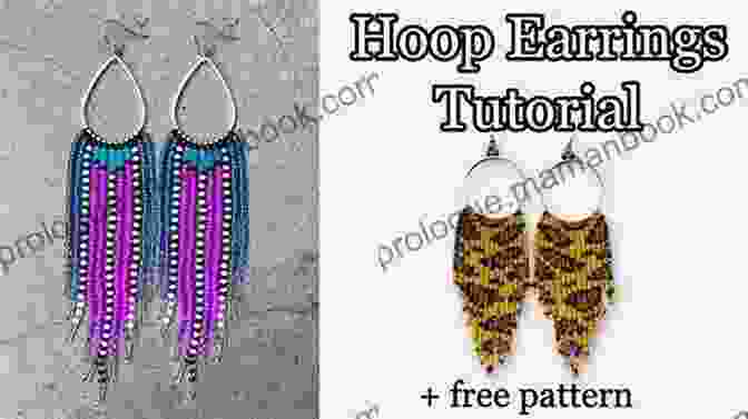 Brick Stitch Earrings With Fringe Attached To Hoop Earrings. Brick Stitch Earrings Fringe Seed Bead Patterns 24 Projects Gift For The Needlewomen: Beadweaving Brick Stitch Technique Earrings Collection Beading Patterns
