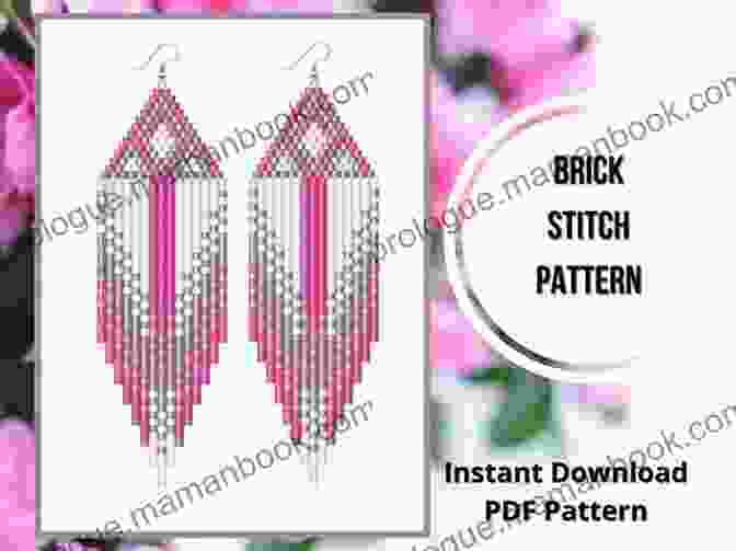 Brick Stitch Earrings With Fringe In Geometric Designs. Brick Stitch Earrings Fringe Seed Bead Patterns 24 Projects Gift For The Needlewomen: Beadweaving Brick Stitch Technique Earrings Collection Beading Patterns