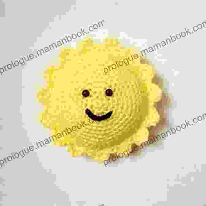 Crochet Cheerful Sun Appliqué, Radiating With Single Crochet Stitches Forming The Sun's Rays And A Smiling Face Embroidered For A Cheerful Touch 5 Easy And Fun Crochet Applique Patterns