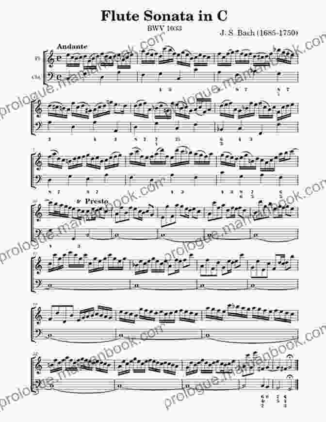 Johann Sebastian Bach Flute Sonata In A Major BWV 1033 Score For The Flute Johann Sebastian Bach Flute Sonata In C Major Bwv 1033 A Score For The Flute