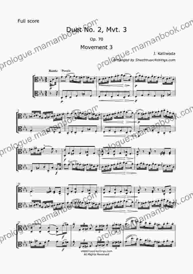 Kalliwoda's Duet No. 1, Op. 70 For Two Violas Sheet Music J Kalliwoda Duet No 1 Mvt 1 Op 70 For Two Violas
